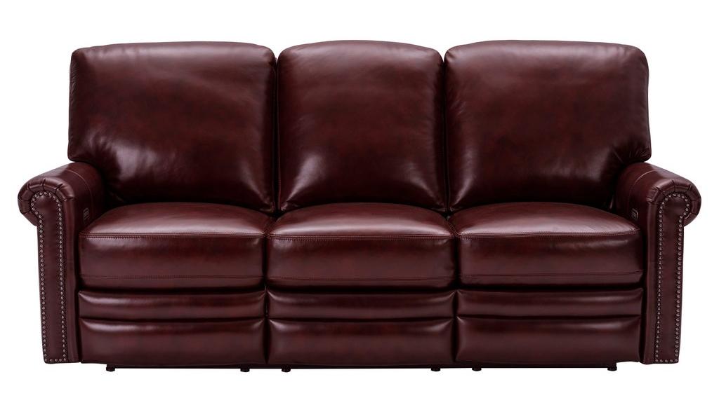 Leather Reclining Sofa Red